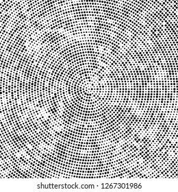 Halftone black and white radial texture