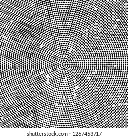 Halftone black and white radial texture