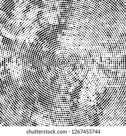 Halftone black and white radial texture