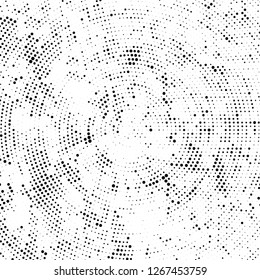Halftone black and white radial texture