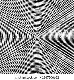 Halftone black and white radial texture