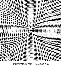 Halftone black and white radial texture