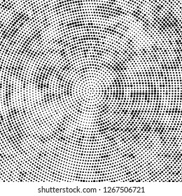 Halftone black and white radial texture