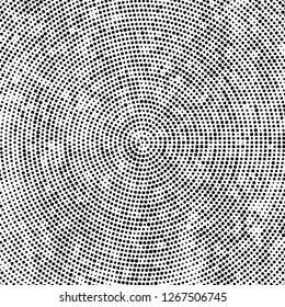 Halftone black and white radial texture