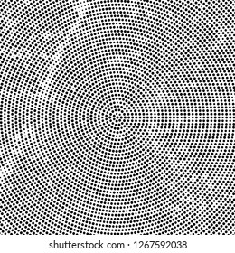 Halftone black and white radial texture