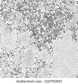 Halftone black and white radial texture