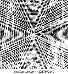Halftone black and white radial texture