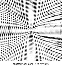 Halftone black and white radial texture