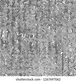 Halftone black and white radial texture