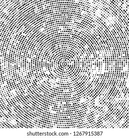 Halftone black and white radial texture