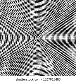 Halftone black and white radial texture