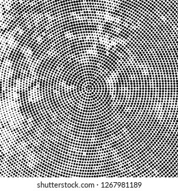 Halftone black and white radial texture
