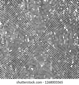 Halftone black and white radial texture