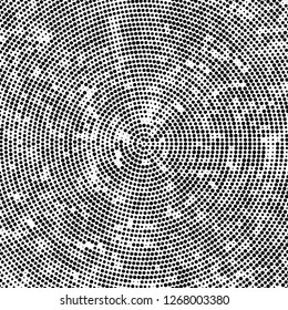 Halftone black and white radial texture