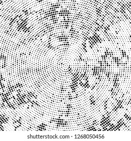 Halftone black and white radial texture
