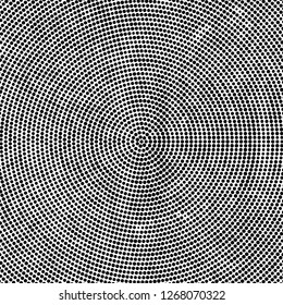 Halftone black and white radial texture