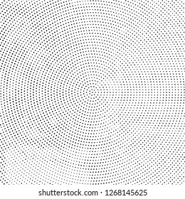 Halftone black and white radial texture