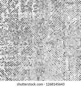 Halftone black and white radial texture