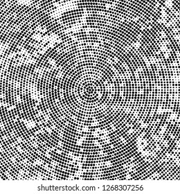 Halftone black and white radial texture