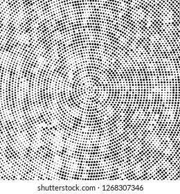Halftone black and white radial texture