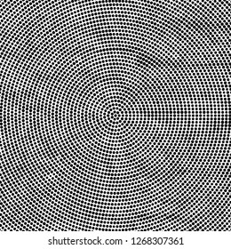 Halftone black and white radial texture