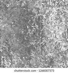 Halftone black and white radial texture