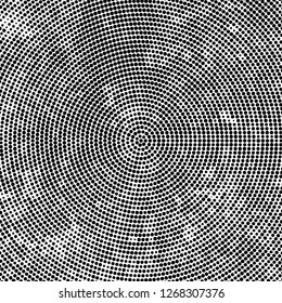 Halftone black and white radial texture