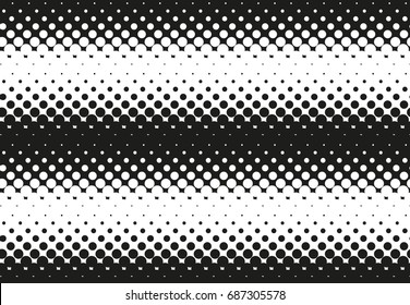 Halftone black and white seamless pattern. Abstract background, vector illustration