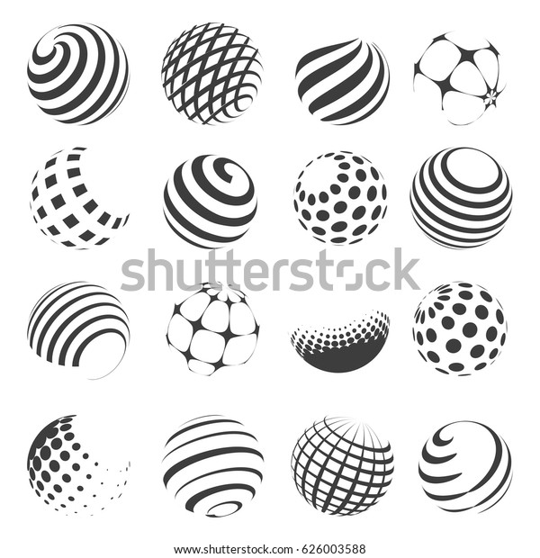 Ensemble de sphères noir et blanc image vectorielle de stock (libre