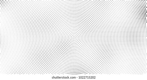 Halftone black and white vector of dots arranged in a circle