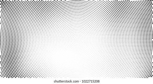 Halftone black and white vector of dots arranged in a circle