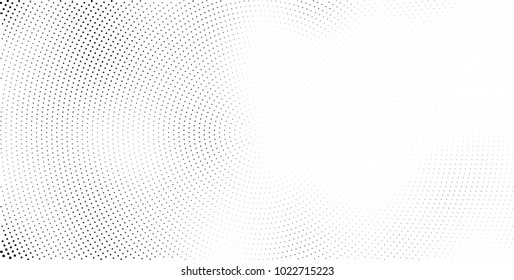 Halftone black and white vector of dots arranged in a circle