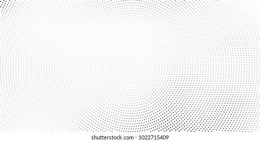 Halftone black and white vector of dots arranged in a circle