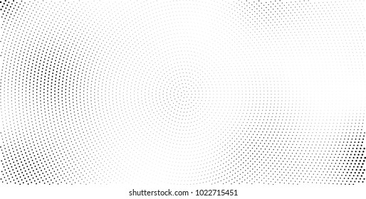 Halftone black and white vector of dots arranged in a circle