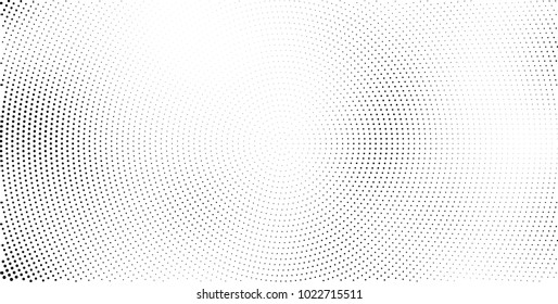Halftone black and white vector of dots arranged in a circle