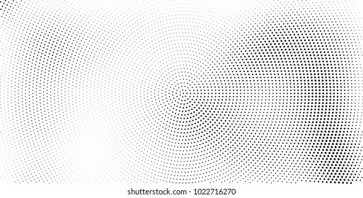 Halftone black and white vector of dots arranged in a circle
