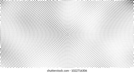 Halftone black and white vector of dots arranged in a circle