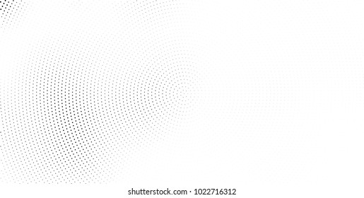 Halftone black and white vector of dots arranged in a circle