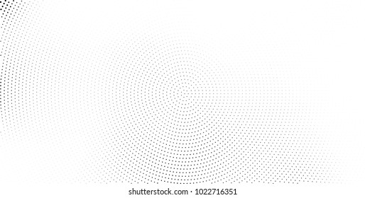 Halftone black and white vector of dots arranged in a circle