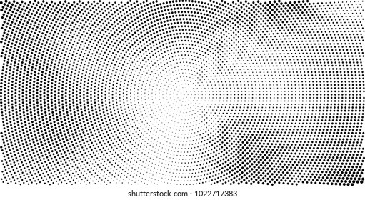 Halftone black and white vector of dots arranged in a circle