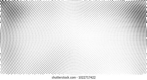 Halftone black and white vector of dots arranged in a circle