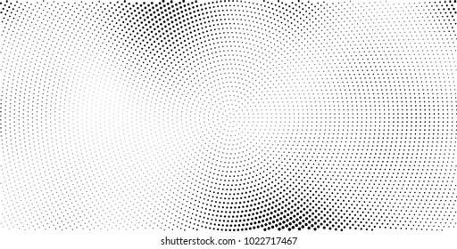 Halftone black and white vector of dots arranged in a circle