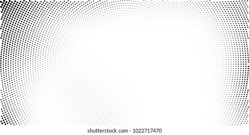 Vector de puntos blanco y negro de semitono organizado en círculo