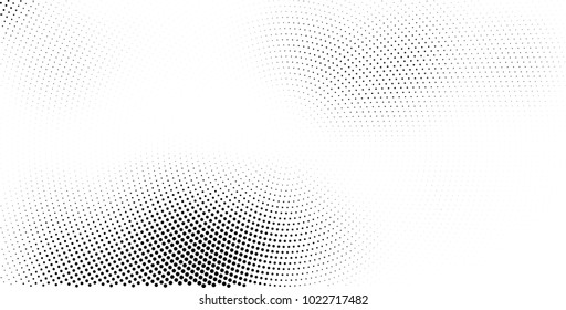 Halftone black and white vector of dots arranged in a circle