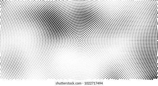 Halftone black and white vector of dots arranged in a circle