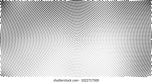 Halftone black and white vector of dots arranged in a circle