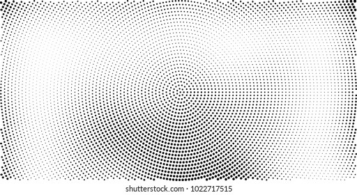 Halftone black and white vector of dots arranged in a circle