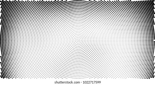 Halftone black and white vector of dots arranged in a circle