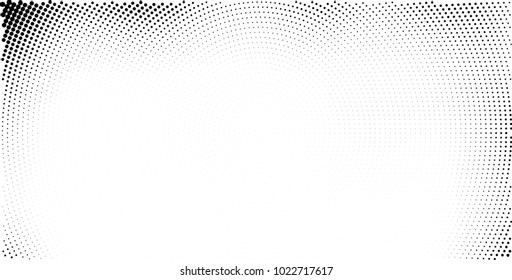 Halftone black and white vector of dots arranged in a circle