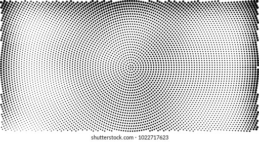 Halftone black and white vector of dots arranged in a circle